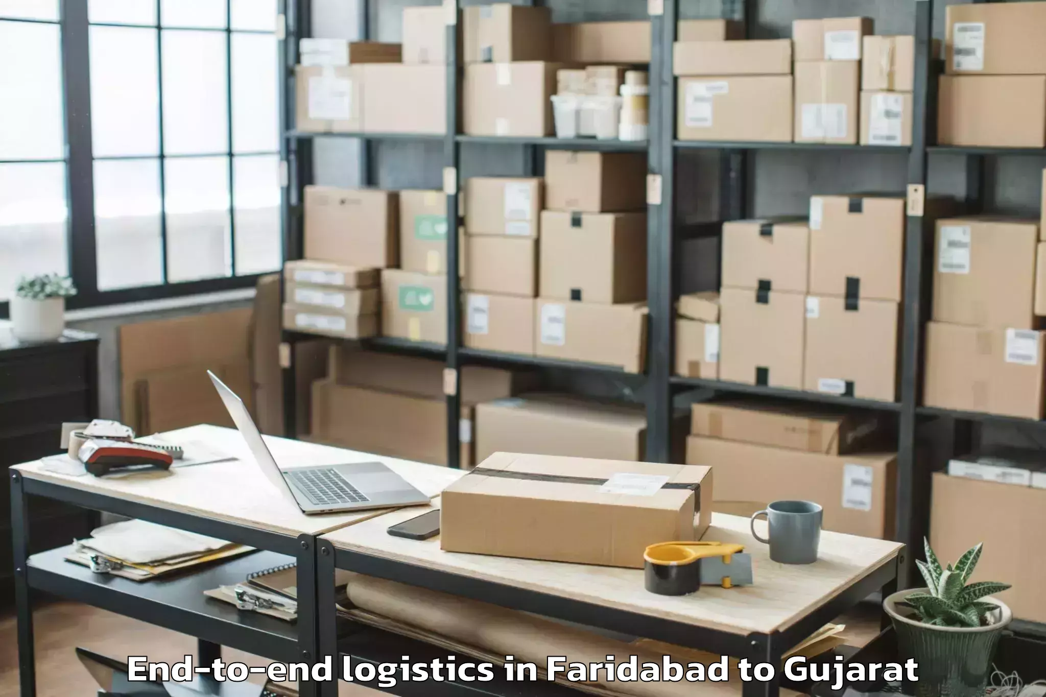 Affordable Faridabad to Khambhalia End To End Logistics